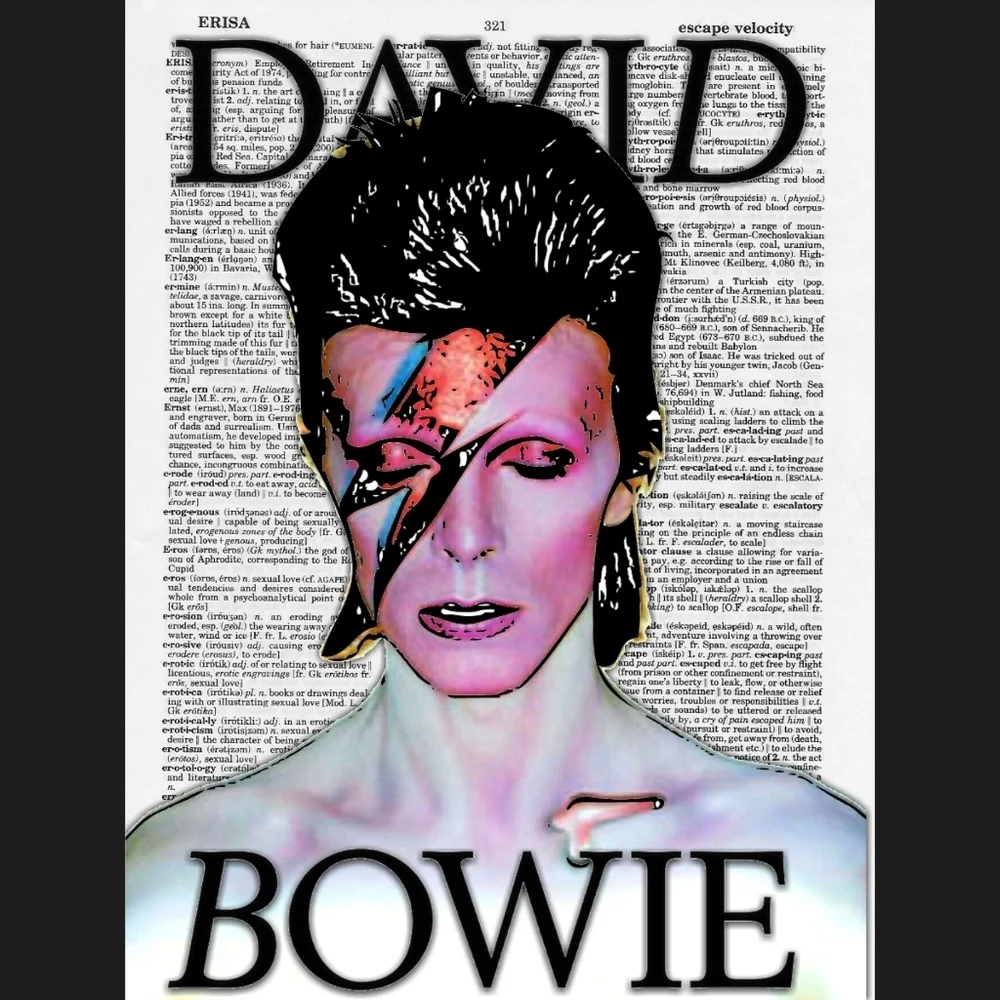 David Bowie Vintage Music Dictionary Art Print